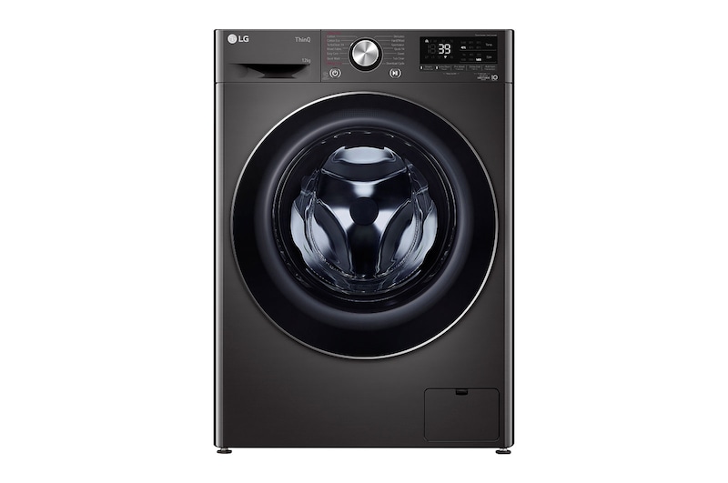 LG 12kg Series 9 Front Load Washing Machine + 9kg Heat Pump Dryer Stacking Kit Bundle, WV9-1412SB