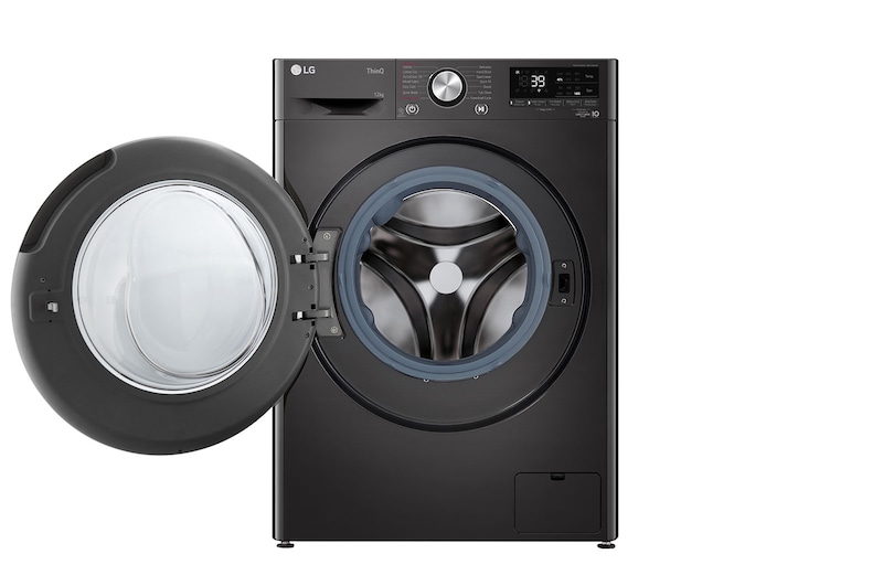 LG 12kg Series 9 Front Load Washing Machine + 9kg Heat Pump Dryer Stacking Kit Bundle, WV9-1412SB