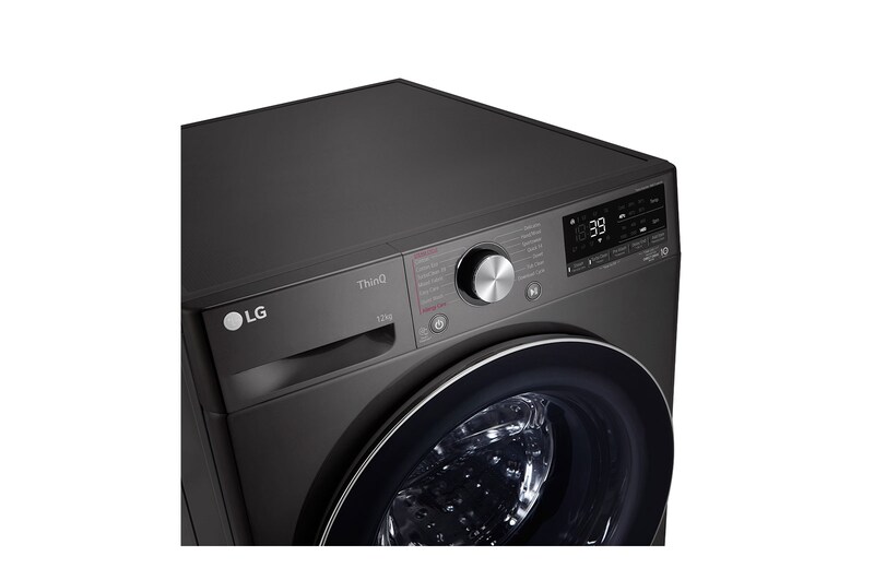 LG 12kg Series 9 Front Load Washing Machine + 9kg Heat Pump Dryer Stacking Kit Bundle, WV9-1412SB