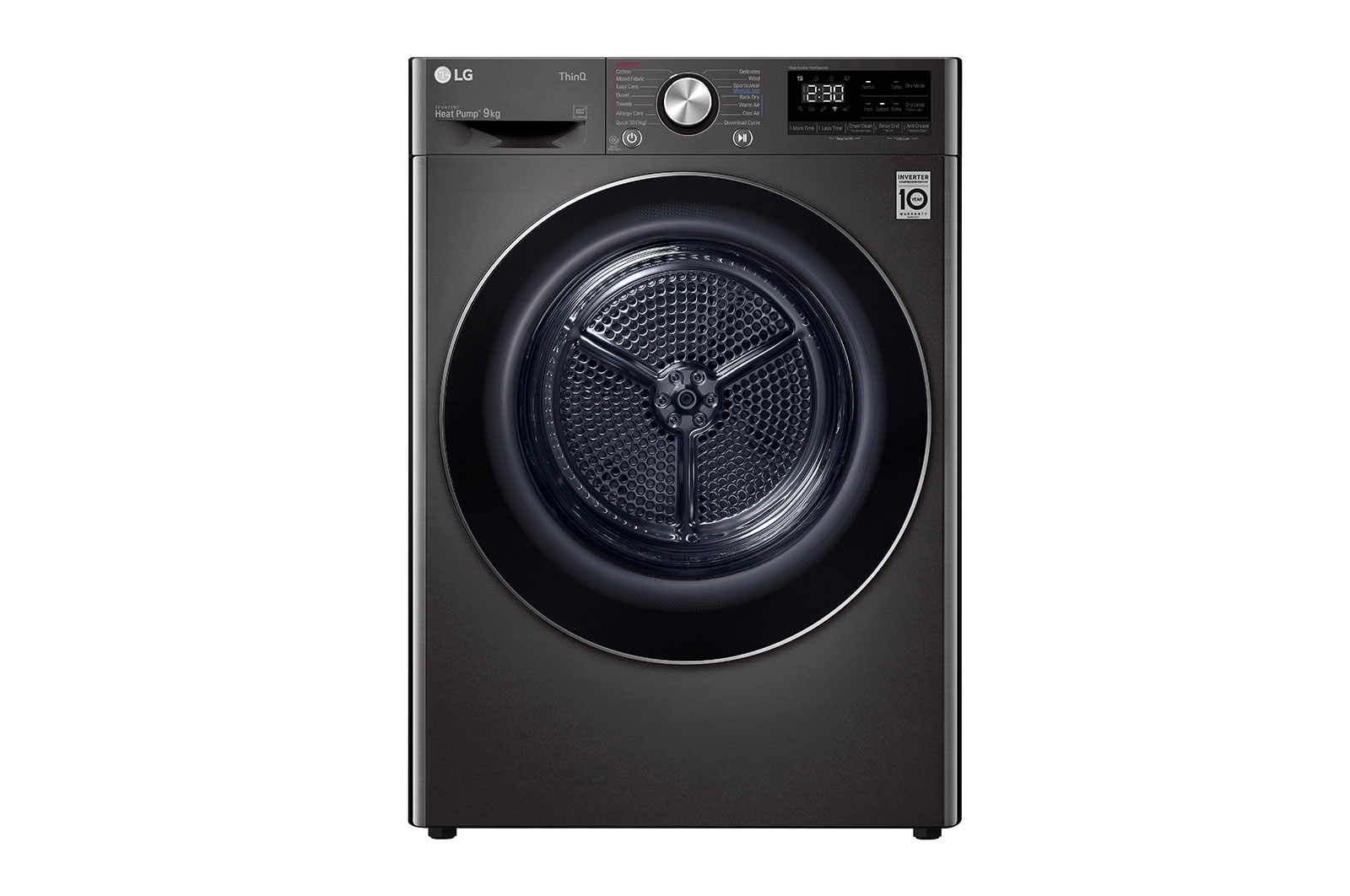 LG 9kg Series 9 Front Load Washing Machine + 9kg Heat Pump Dryer Stacking Kit Bundle, WV9-1609SB