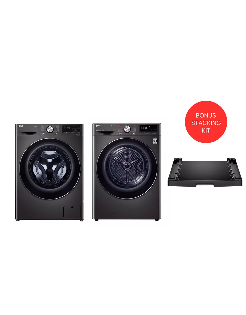 9kg Series 9 Front Load Washing Machine + 9kg Heat Pump Dryer Stacking