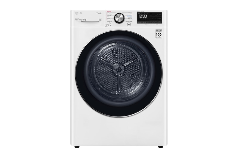 LG 10kg Series 9 Front Load Washing Machine + 9kg Heat Pump Dryer Stacking Kit Bundle, WV9-1610SW