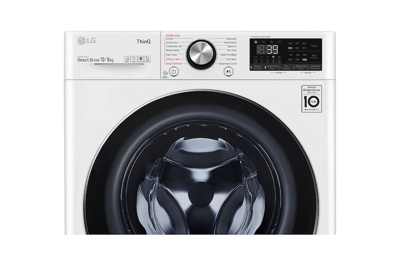 LG 10kg/6kg Series 9 Front Load Washer Dryer Combo with Steam+, WVC9-1410W