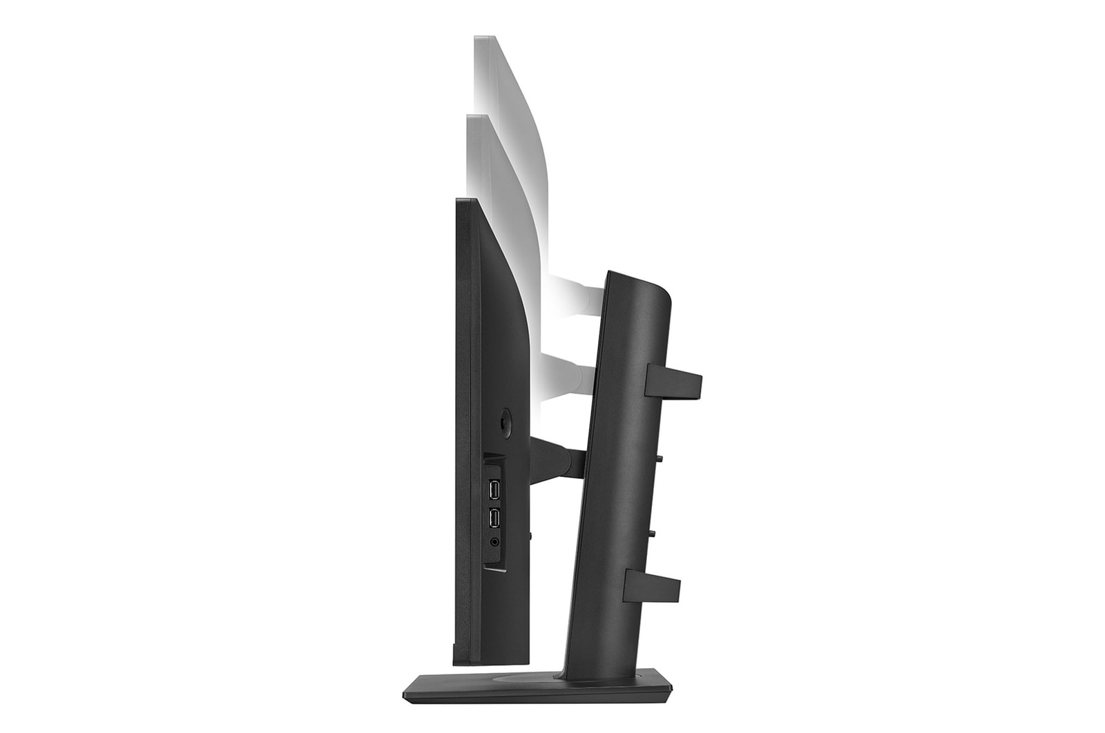 side view of the screen moving downwards for height adjustment