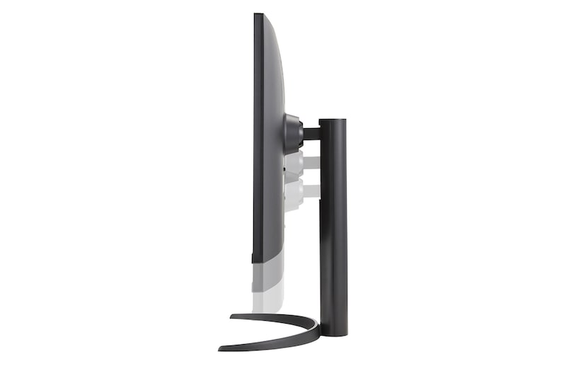 side view of the monitor moving downwards for height adjustment