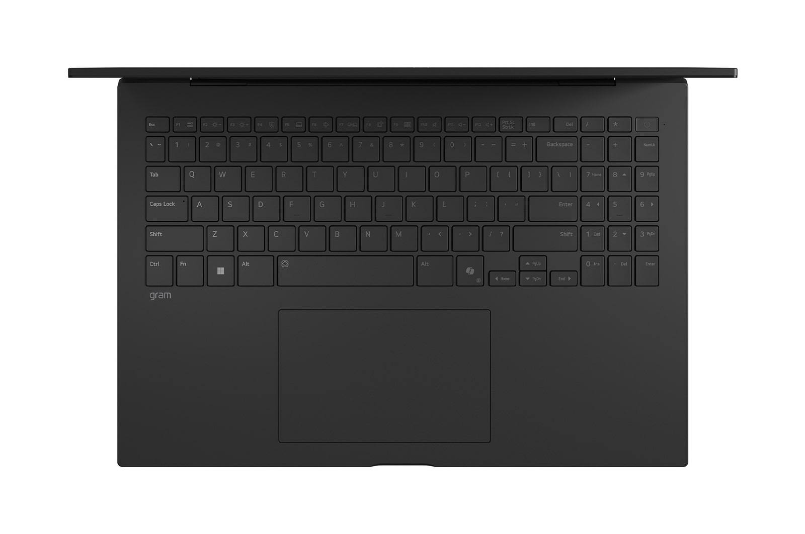 Top view with keyboard