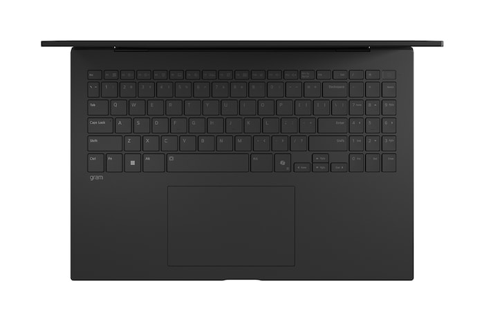 Top view with keyboard