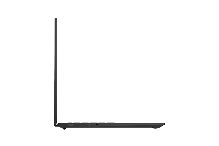 side view with the lid open