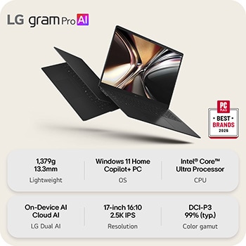 This image shows two lightweight laptops displayed on a bright background. One laptop is angled to highlight its slim, compact rear design, while the other is open, emphasizing a thin and lightweight build, with key specifications shown below.