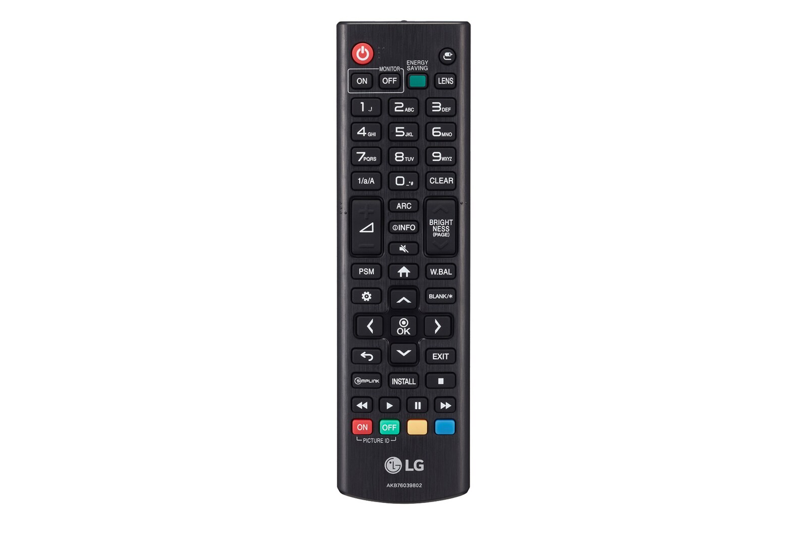 Close-up view of remote control