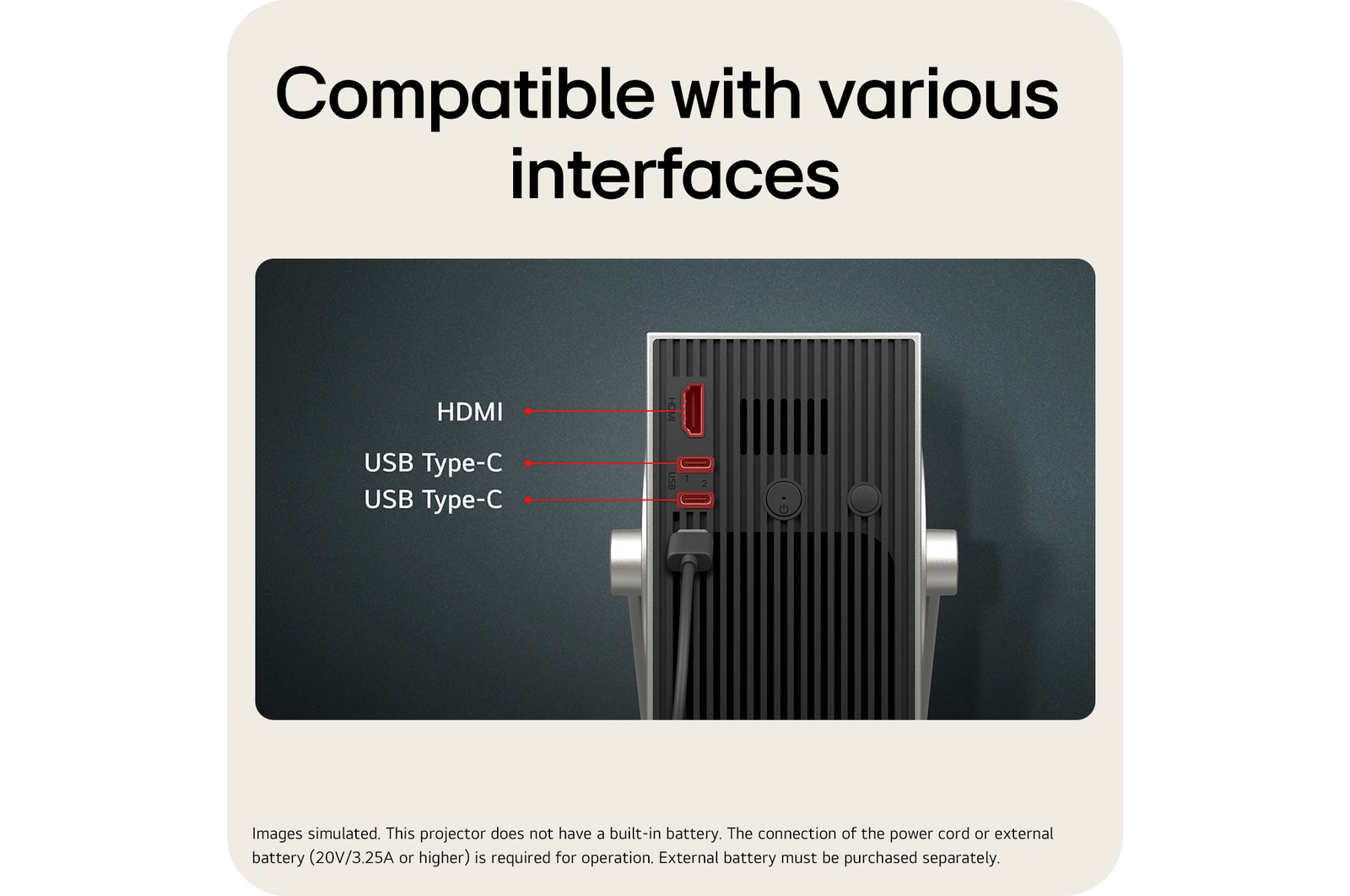 LG CineBeam Q Mini 4K UHD Portable Projector For Home and Outdoor | PU600U with Maximal 120-inch screen, DCI-P3 154% (Overall), RGB Laser, 600 ANSI Lumens, Auto Screen Adjustment, PU600U