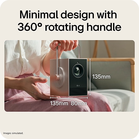 LG CineBeam Q Mini 4K UHD Portable Projector For Home and Outdoor | PU600U with Maximal 120-inch screen, DCI-P3 154% (Overall), RGB Laser, 600 ANSI Lumens, Auto Screen Adjustment, PU600U