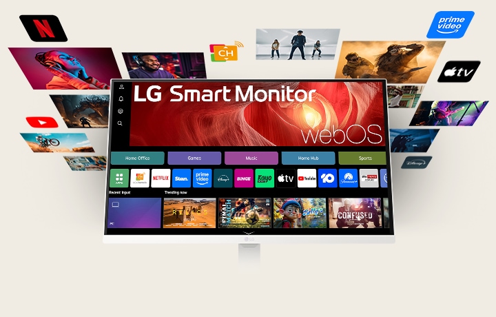 A photo showcasing various content on WebOS.	