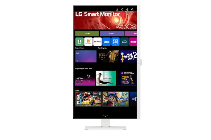 Front view with the display pivoting 90 degrees