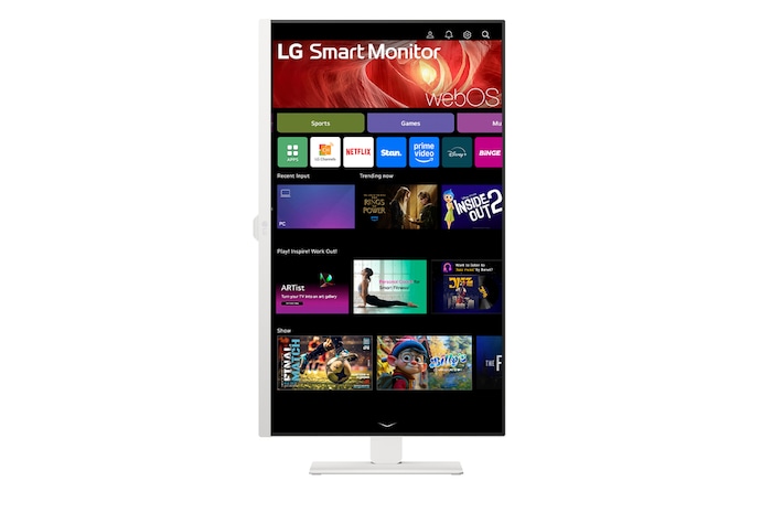 Front view with the display pivoting 90 degrees