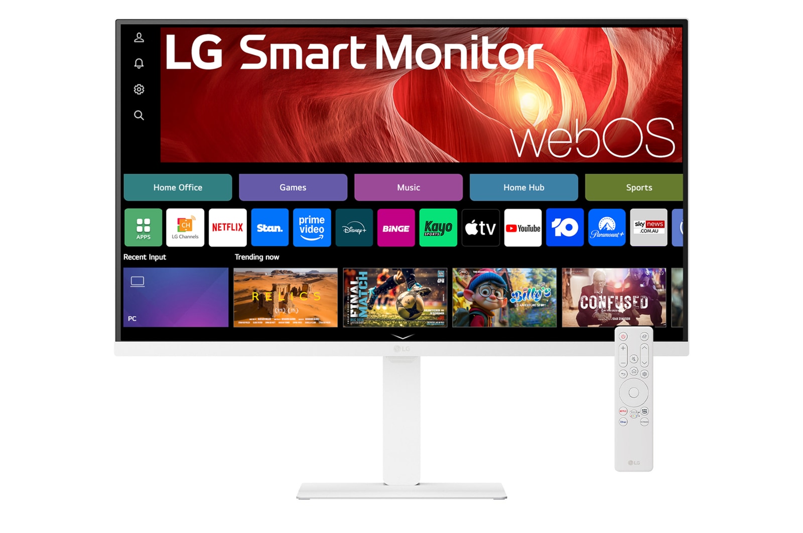 Front view of LG Smart Monitor 31.5 Inch 4K UHD for Streaming 32U720SA with webOS 32U720SA-W