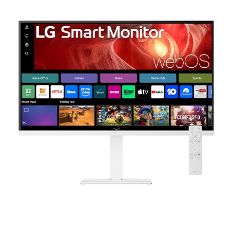 Front view of LG Smart Monitor 31.5 Inch 4K UHD for Streaming 32U720SA with webOS 32U720SA-W