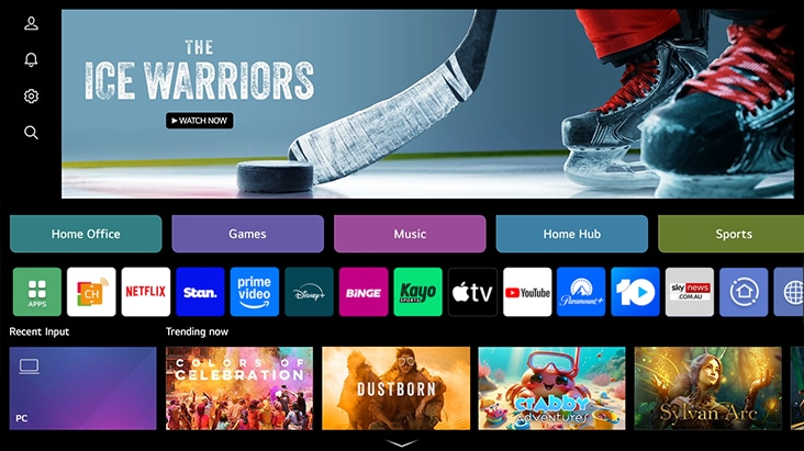 This animation shows the LG Switch app being used.