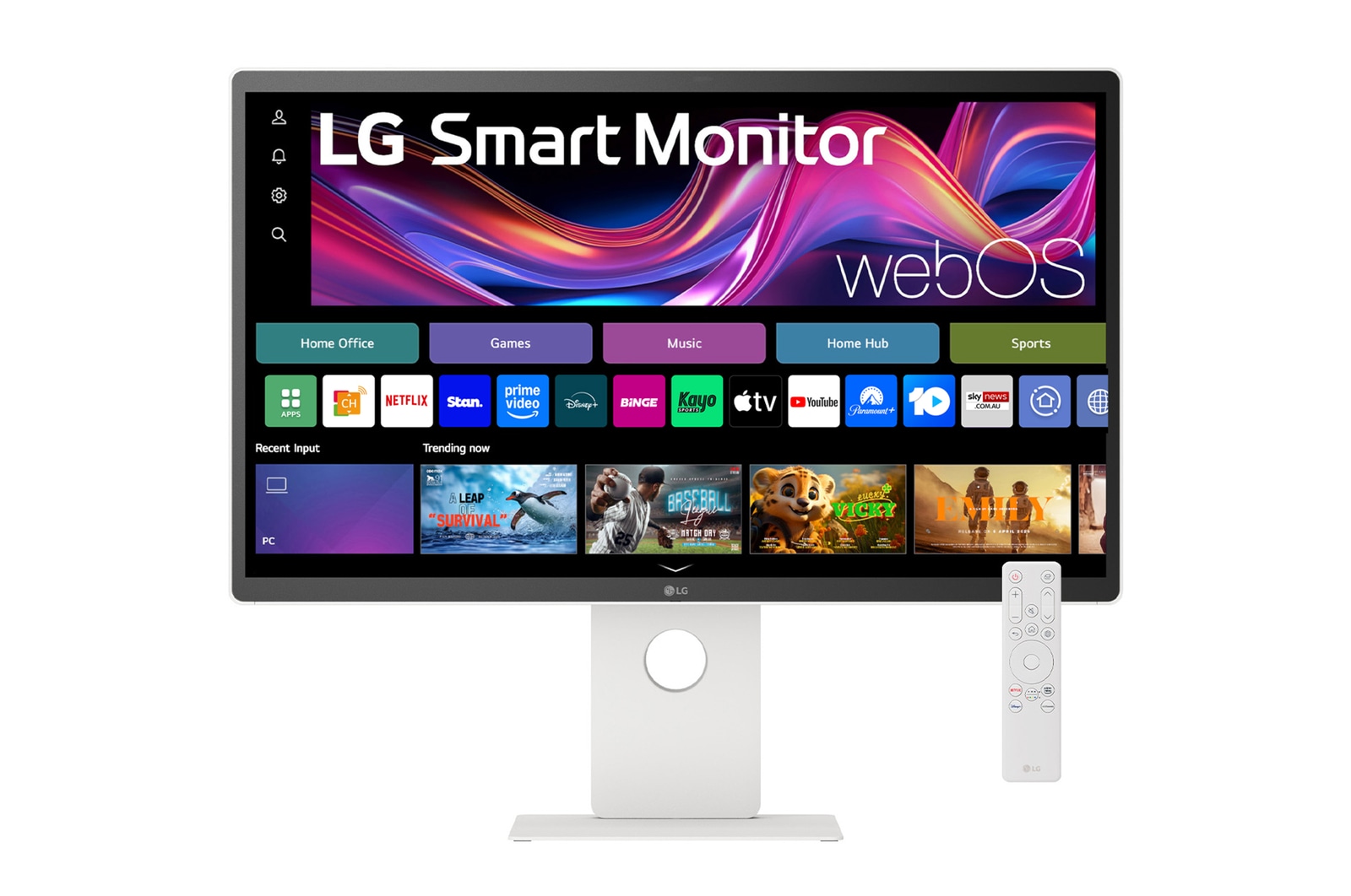 Front view of LG 31.5-inch 4K UHD IPS Smart Monitor with Touchscreen, webOS 32U880SA-W