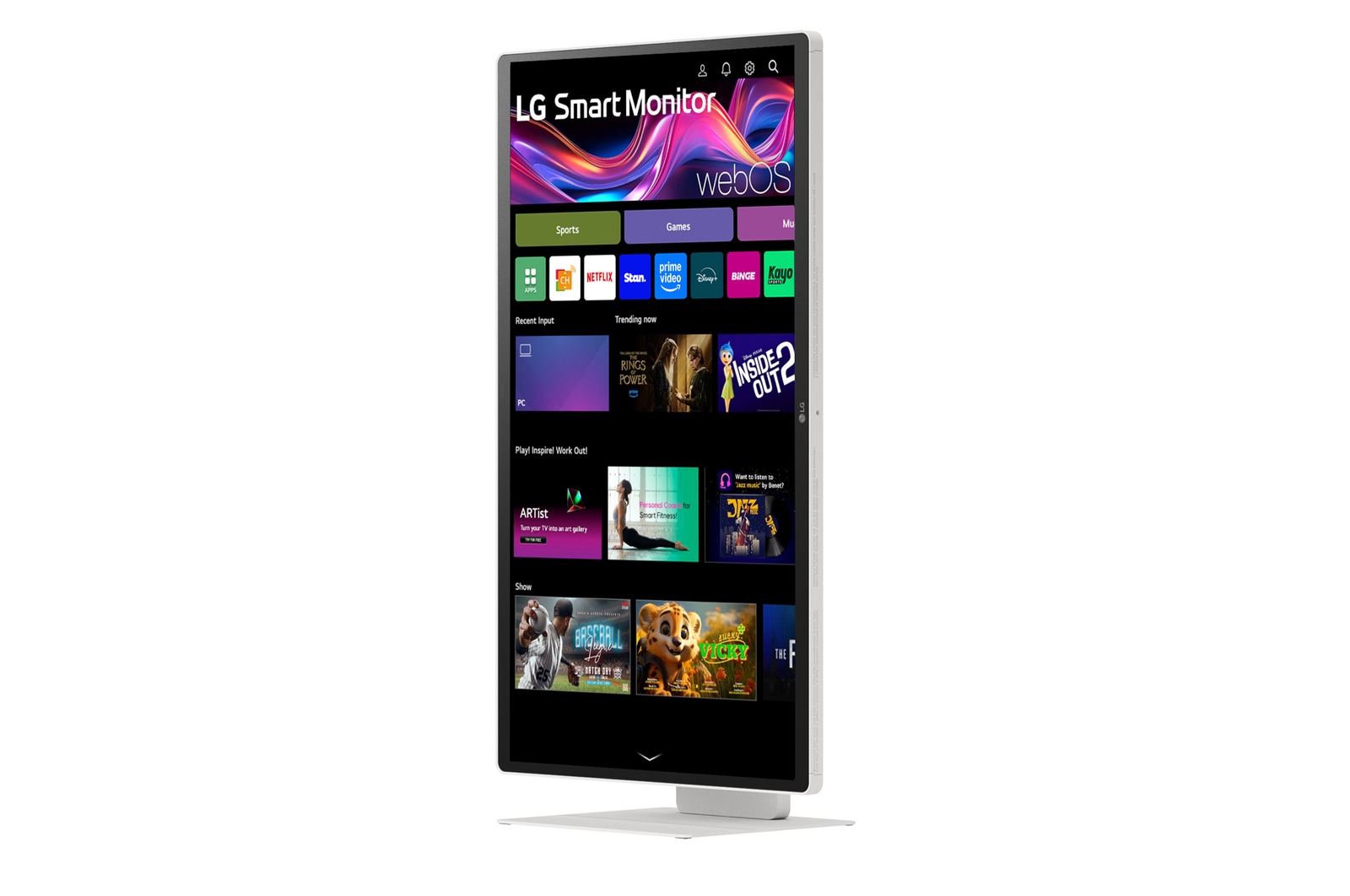 LG 31.5-inch 4K UHD IPS Smart Monitor with Touchscreen, webOS, 32U880SA-W.AAU