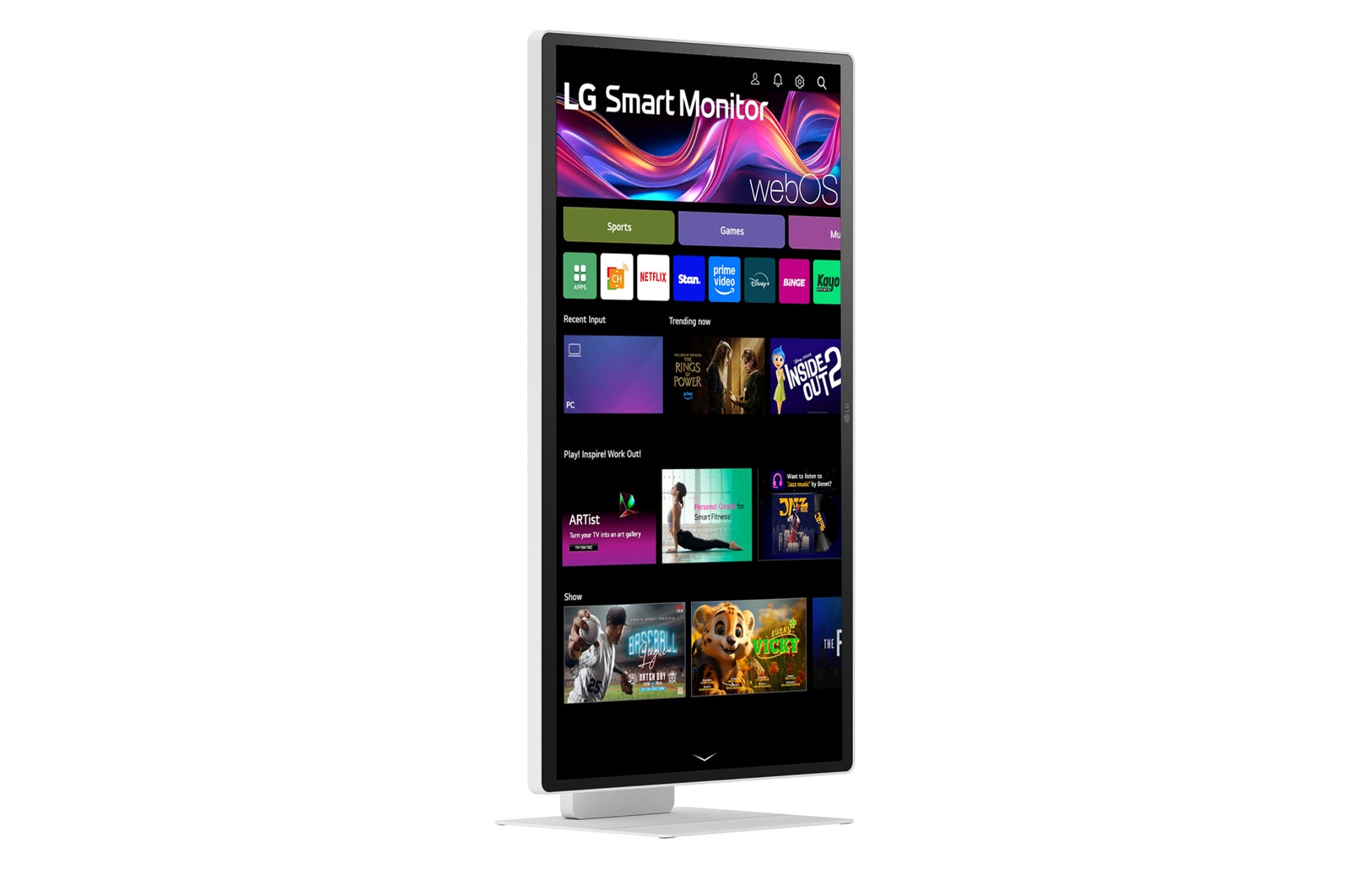 LG 31.5-inch 4K UHD IPS Smart Monitor with Touchscreen, webOS, 32U880SA-W