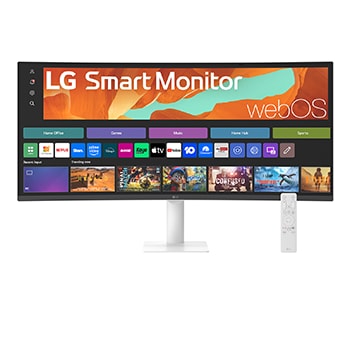 Front view of LG Smart Monitor 34 Inch WQHD Curved display for Streaming 34U601SA with webOS 34U601SA-W