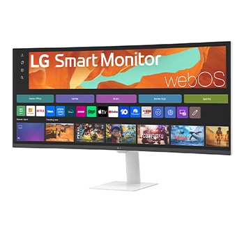 LG Smart Monitor 34 Inch WQHD Curved display for Streaming 34U601SA with webOS, 34U601SA-W