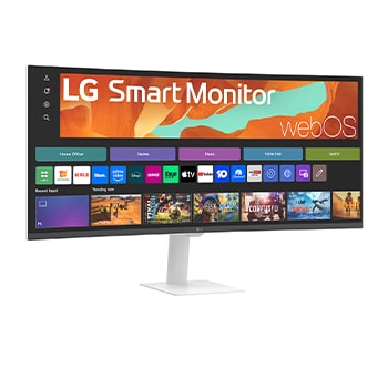 LG Smart Monitor 34 Inch WQHD Curved display for Streaming 34U601SA with webOS, 34U601SA-W