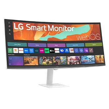 LG Smart Monitor 34 Inch WQHD Curved display for Streaming 34U601SA with webOS, 34U601SA-W