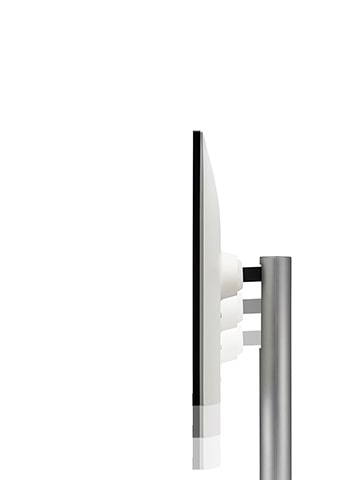 The monitor offering height adjustment.	