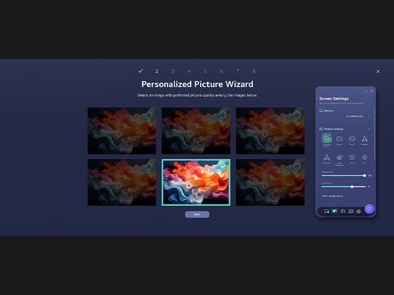 LG Switch app's Personalised Picture Wizard setting video	