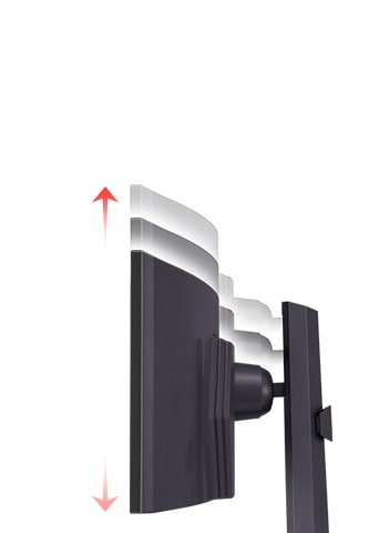 The monitor is height adjustable.
