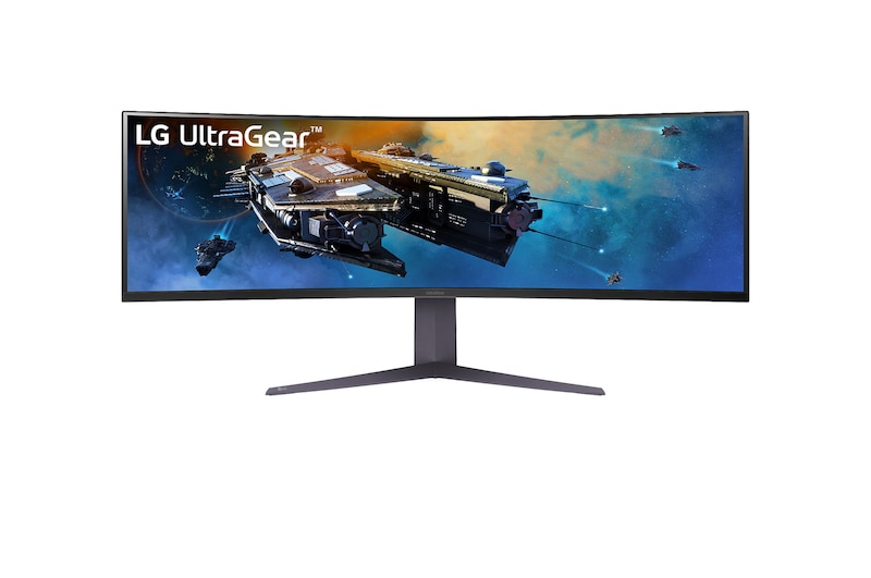 Front view of 45" UltraGear™ DQHD curved monitor with 200Hz refresh rate 45GR65DC-B