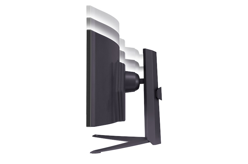Side view of height adjustable stand