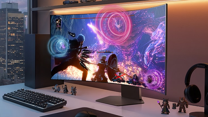 UltraGear gaming monitor (45GX950B) delivers clear, immersive gaming audio with AI Sound