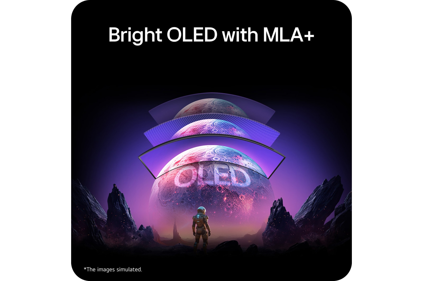 Bright OLED with MLA+ technology for enhanced brightness and efficiency.