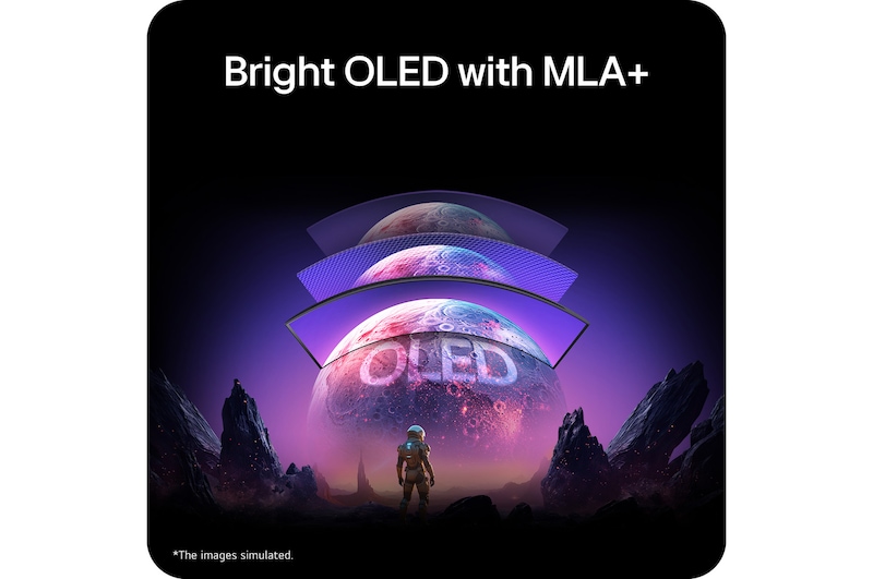 Bright OLED with MLA+ technology for enhanced brightness and efficiency.