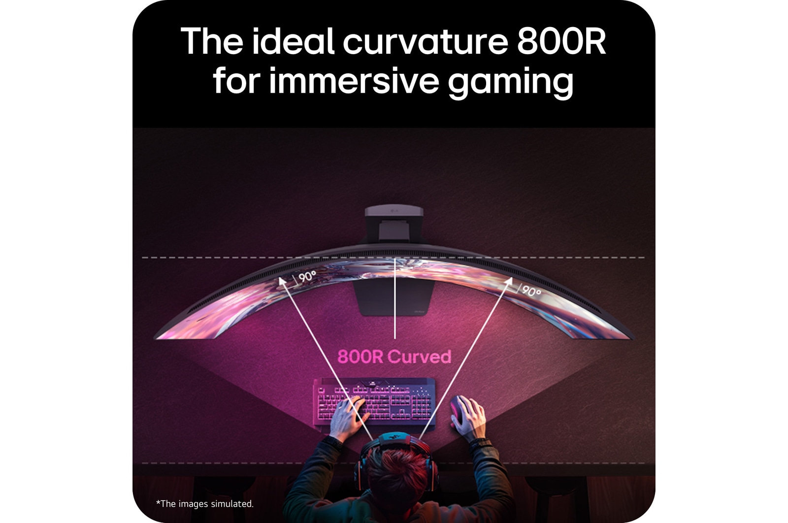 LG UltraGear 45GX950B 800R curved OLED monitor for immersive gaming.