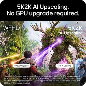 LG UltraGear 45GX950B AI upscaling comparison from WFHD to 5K2K display.