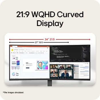 Front angled view of ultrawide monitor (right)