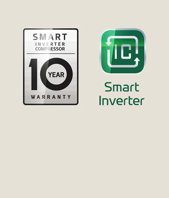 the image of smart inverter compressor 10 years warrenty.