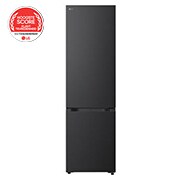 Vooraanzicht van 375L Koel-vriescombinatie Zwart | NatureFRESH™ | DoorCooling+™ | Fresh Converter+ | LG NL GBBS322BEV