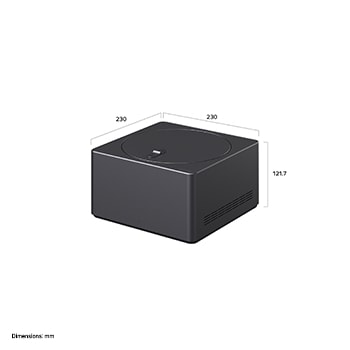 De Zero Connect Box met de bijbehorende afmetingen in millimeters. 