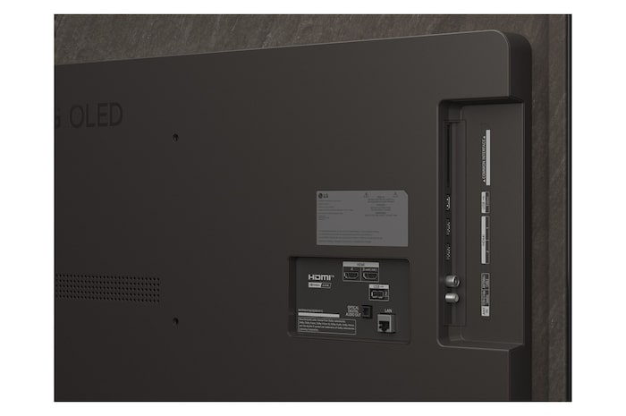 Achteraanzicht van LG OLED AI B5 4K Smart TV.