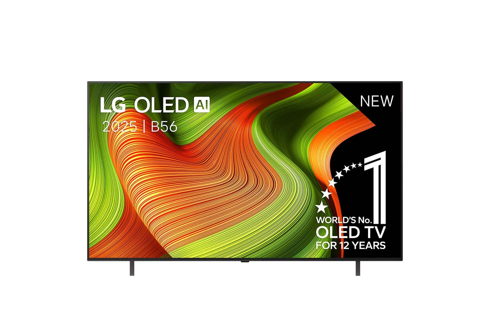 Vooraanzicht van 65 inch LG OLED AI B5 4K Smart TV 2025 OLED65B56LA