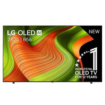 Vooraanzicht van 83 inch LG OLED AI B5 4K Smart TV 2025 OLED83B56LA