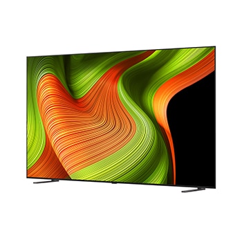 Licht schuine weergave van LG OLED AI B5 4K Smart TV.