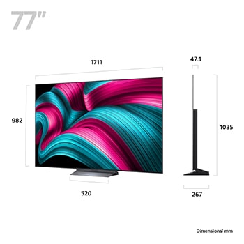 LG 77 inch LG OLED evo AI C5 4K Smart TV 2025, OLED77C54LA