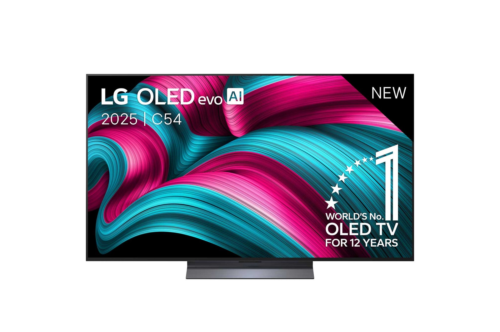 Vooraanzicht van 77 inch LG OLED evo AI C5 4K Smart TV 2025 OLED77C54LA