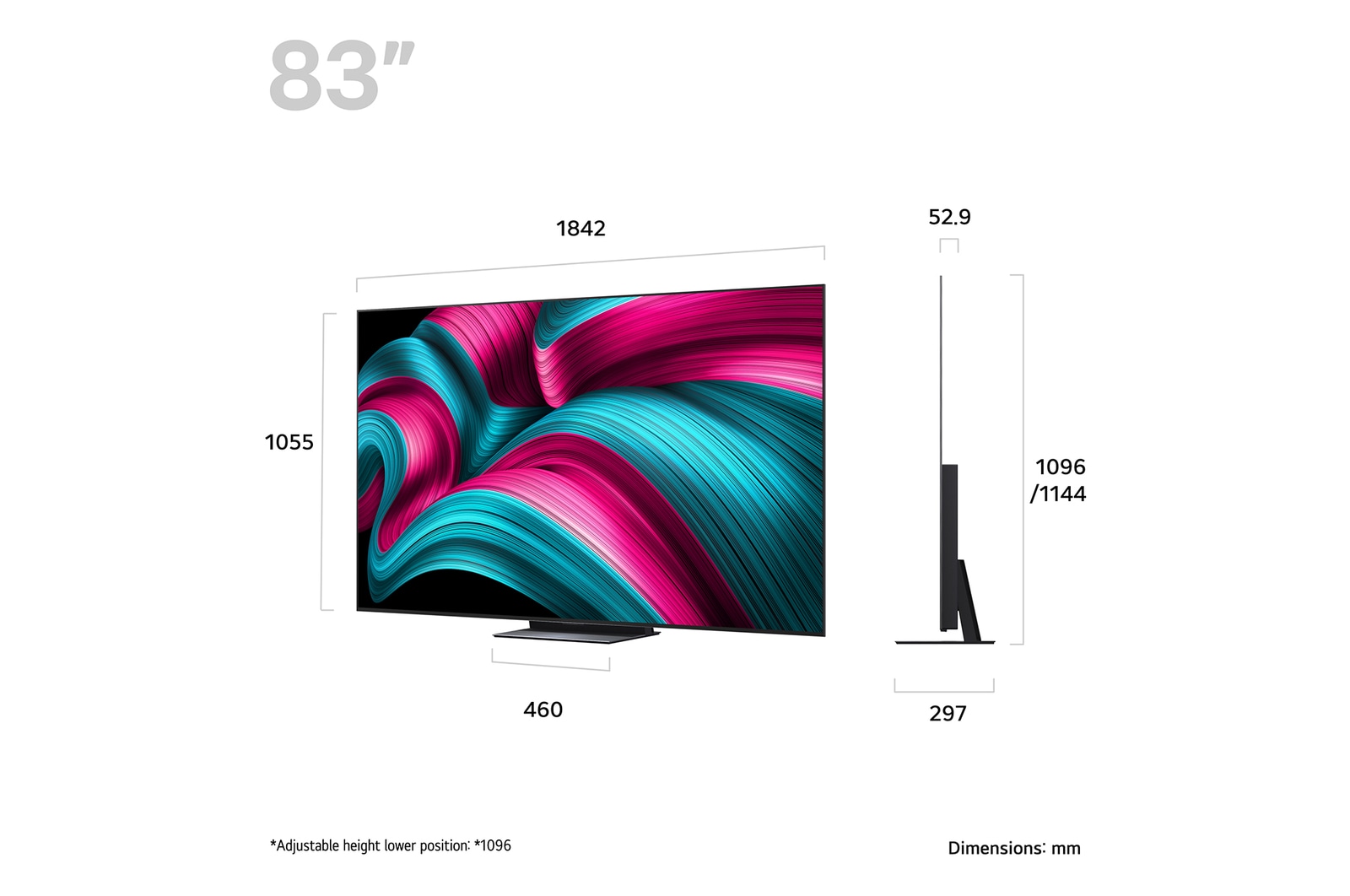 LG 83 inch LG OLED evo AI C5 4K Smart TV 2025, OLED83C54LA